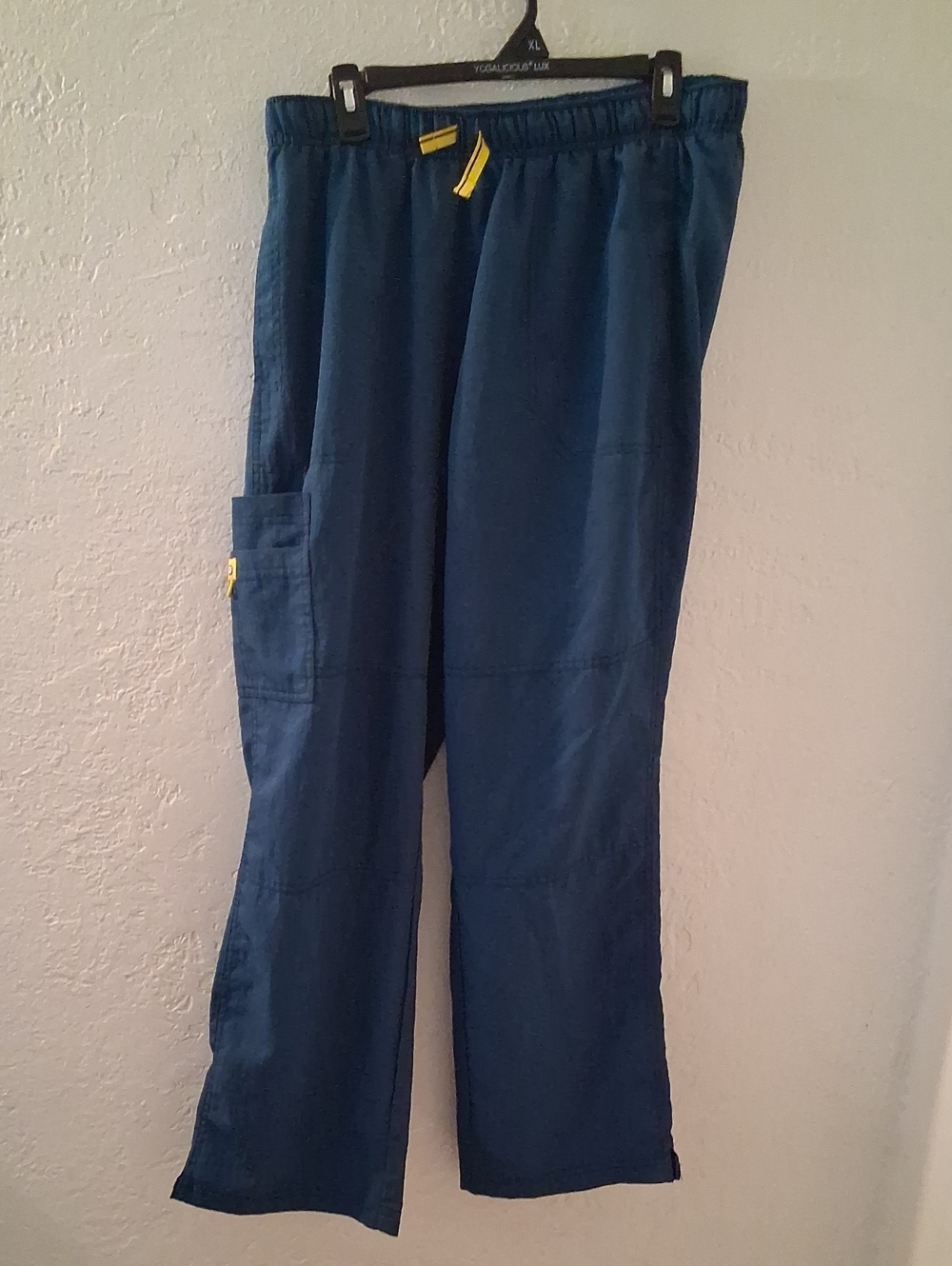 Relaxed Navy Blue Drawstring Cargo Joggers for Women wide leg